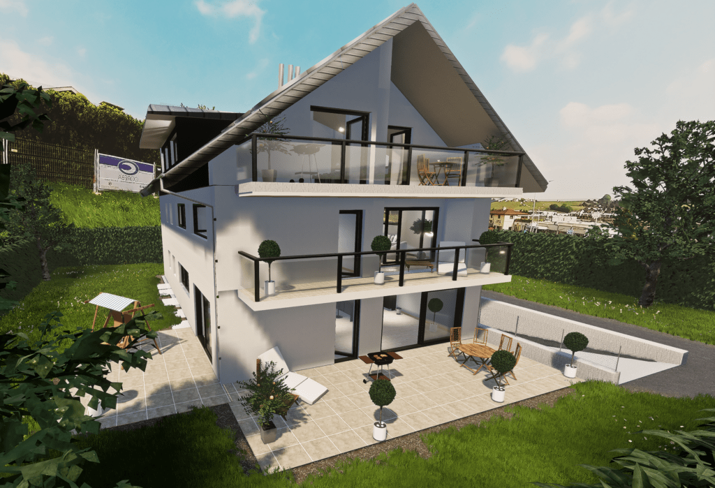 Modélisation 3D Terrasse Balcon - Rendu 3D - Promotion immobilière - Les Marronniers